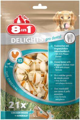 8in1 Delights Pro Dental XS - kości do żucia z mięsem z kurczaka 21 szt.