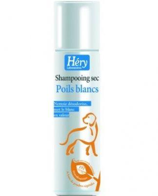 HERY Shampooing Sec Poils Blancs 400 ml/puder w aerozolu do czyszczenia białej i jasnej sierści