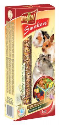 Vitapol Smakers kolby dla gryzoni i królików 3w1(orzech-owoce leśne-popcorn)
