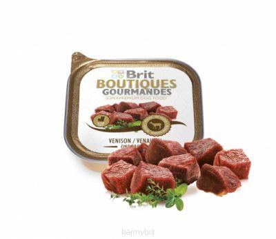 Brit Boutiques Gourmandes Venison Small Breed One Meat - karma z dziczyzną dla małych psów 150g