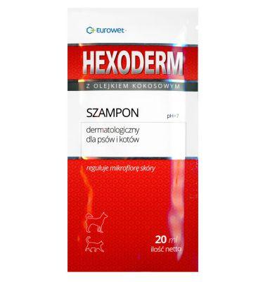 EUROWET Hexoderm - szampon antyseptyczny do skóry i sierści psów i kotów 20 ml saszetka