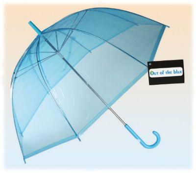 Parasol przezroczysty niebieski- duża otwierana ręcznie parasolka