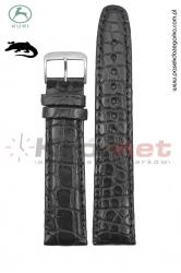 Pasek Kuki 0702 - skóra aligatora, czarny, klamerka 20 mm