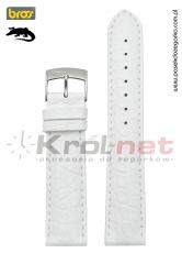 Pasek do zegarka Bros 8781/90/20 - oryginalny krokodyl, biały