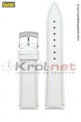 Pasek Bros 9374/90/22 - biały, beżowe nici