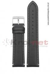 Pasek do zegarka TK019/B/24XL - czarny, białe przeszycia, long