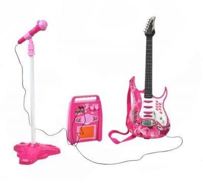 Gitara Elektryczna + Mikrofon + Wzmacniacz (kolor różowy).