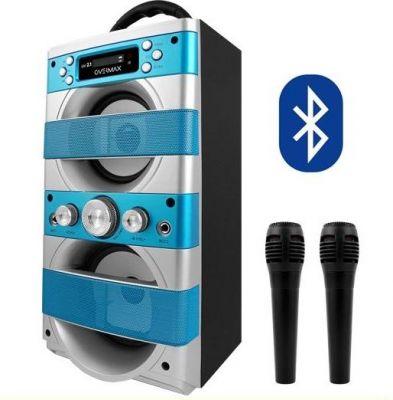 Zestaw do Karaoke (BLUE) + 2 Mikrofony + Bluetooth + Radio + USB/SD + MP3 + Podświetlenie itd.