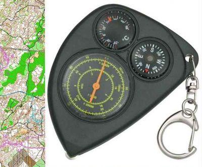 Krzywomierz + Kompas + Termometr + Karabińczyk.
