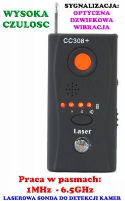Laserowy Wykrywacz Podsłuchów, Kamer, GSM, Lokalizatorów GPS... + Słuchawki itd.
