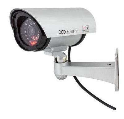 Profesjonalna Atrapa/Imitacja Kamery Dzienno-Nocnej (srebrna) + Czerwona Dioda LED + Regulacje.