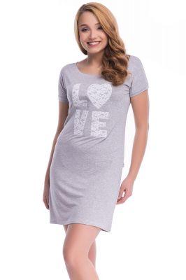 Piżama Koszula Nocna Model TW.7032 Grey Melange - Dobranocka