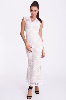Sukienka Model 17210 Cream/White - YourNewStyle