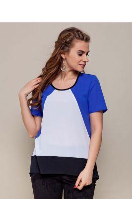 Elegancka bluzka z krepy szyfonowej GR1421 Light Blue - GrandUA