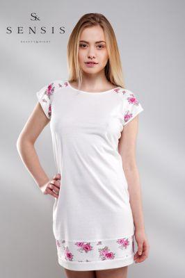 Koszulka nocna Koszula Nocna Model Rose Ecru - Sensis
