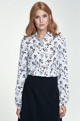 Delikatna bluzka B70 kwiaty/ecru - Nife