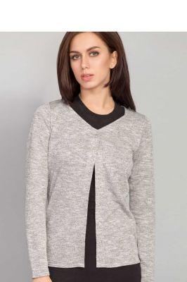 Sweter Bluzka wykonana z tkaniny MM2059 Melange Light Grey - Mira Mod