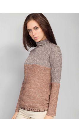 Sweter o prostym kroju MM2050 Brown - Mira Mod