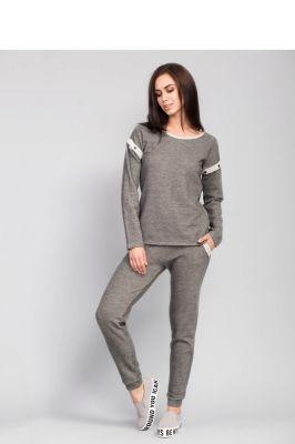 Oryginalny ciepły sweter o prostym kroju MM2031 Dark Grey - Mira Mod
