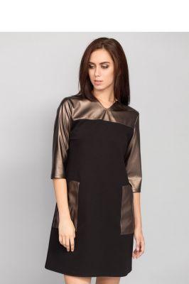 Sukienka z rękawami o średniej długości MM1051 Black - Mira Mod