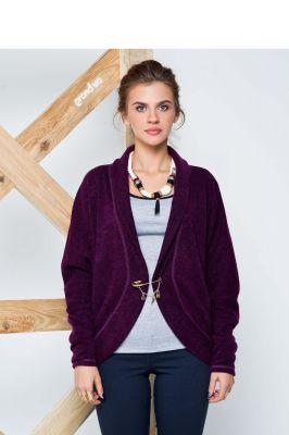 Sweter Miękki, przyjemny w dotyku, ciepły kardigan GR1190 Purpurowy - GrandUA