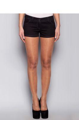 Jeansowe szorty z niską talią MM4008 Black - Mira Mod