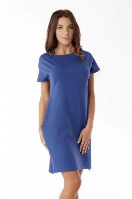 Sukienka dresowa z zamkami ED04-2 Blue - Ella Dora