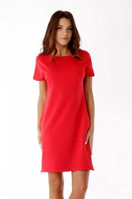 Sukienka dresowa z zamkami ED04-1 Red - Ella Dora