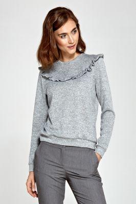 Sweter z falbankami B86 Grey - Nife