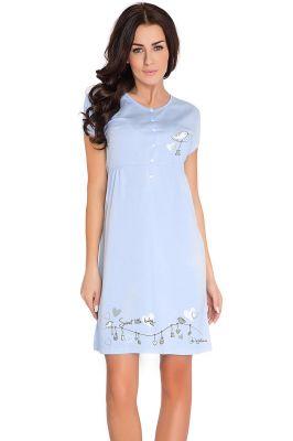 Piżama Koszula Nocna Ciążowa Model TCB.7029 Blue - Dobranocka