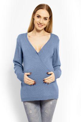 Sweter Ciążowy Model 40002C Blue - PeeKaBoo