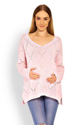 Sweter Ciążowy Model 30058C Pink - PeeKaBoo