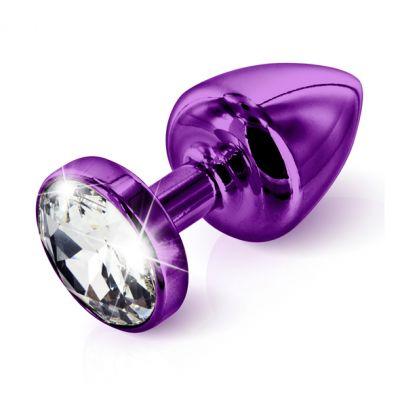 Plug analny zdobiony - Diogol Anni Butt Plug Round Purple 25 mm Fioletowy