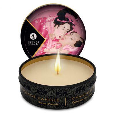 Świeca do masażu - Shunga Massage Candle Rose Petals 30 ml Płatki Róż