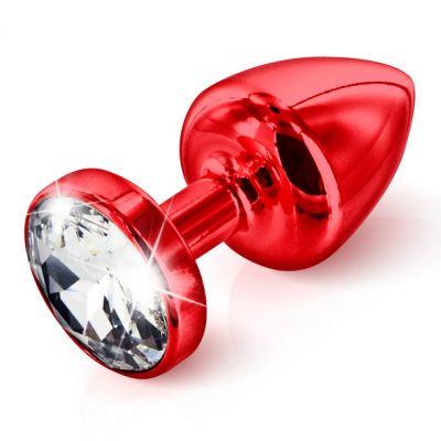 Plug analny zdobiony - Diogol Anni Butt Plug Round Red 35 mm Czerwony
