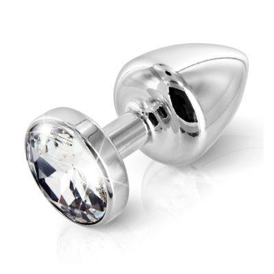Plug analny zdobiony - Diogol Anni Butt Plug Round Silver Plated 25 mm Srebrny