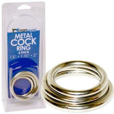 Pierścienie na penisa Manbound - Metal Cock Ring 3-pack