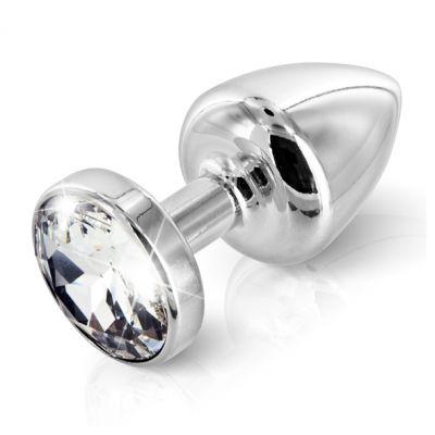 Plug analny zdobiony - Diogol Anni Butt Plug Round Silver Plated 30 mm Srebrny