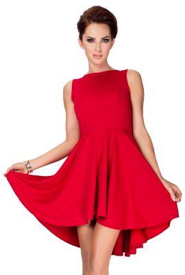 33-2 Lacosta - Ekskluzywna sukienka z dłuższym tyłem - Czerwony