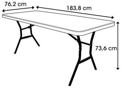 Półkomercyjny stół składany 183cm (biały granit) 80524
