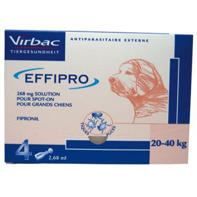 Virbac Effipro L - preparat przeciwko pchłom i kleszczom dla psów 20-40 kg 4 x 2,68 ml