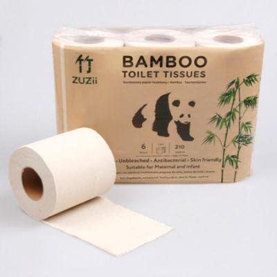 Bambusowy papier toaletowy, 6 szt. 3-warstwowy, 210 listków.