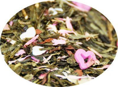 MIŁOSNE UNIESIENIE - herbata zielona (50 g) z serduszkami