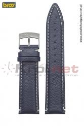 Pasek Bros 9374/80/18 - granatowy, jasne nici