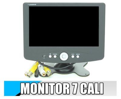 Profesjonalny Płaski Monitor 7" do Kamer Przemysłowych, Samochodowych... + Pilot...
