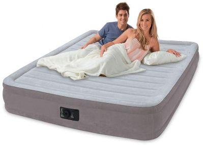 łóżko INTEX z POMPKĄ 203/152/33cm WELUROWY MATERAC 67770