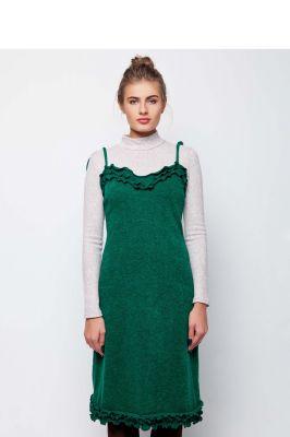 Sukienka Ciepła sukienka na cienkich ramiączkach GR1575 Green - GrandUA