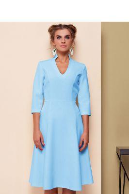 Sukienka z oryginalnym dekoltem GR1541 Sky Blue - GrandUA