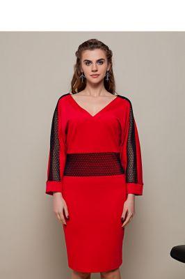 Sukienka Ciekawa sukienka o nowoczesnym kroju GR1347 Red - GrandUA