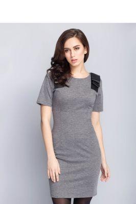 Sukienka Delikatna sukienka o dopasowanym kroju MM1103 Grey - Mira Mod